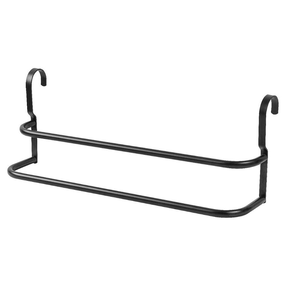 Porta Toalhas Duplo Toalheiro Para Box Preto Fosco 60Cm