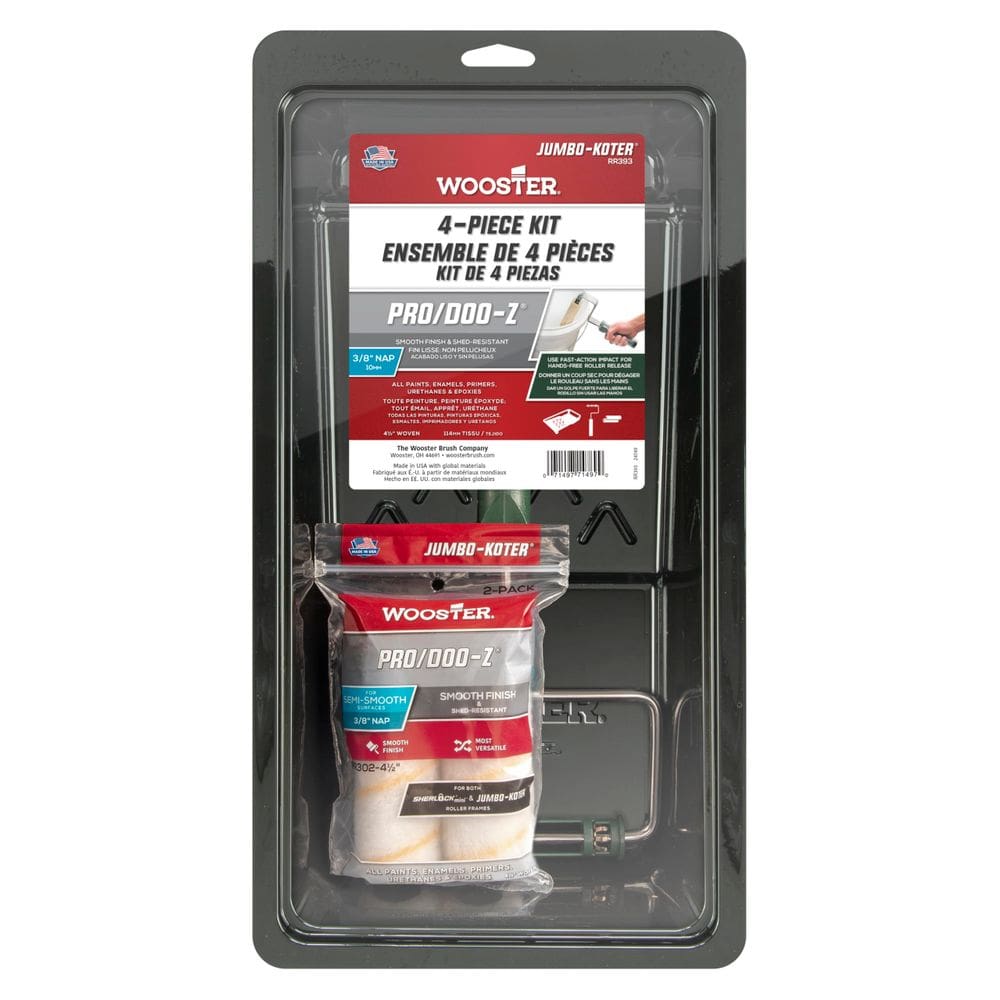 Kit de rolos de pintura Wooster Brush RR393-4.5 Jumbo-Koter Pro/Doo-Z