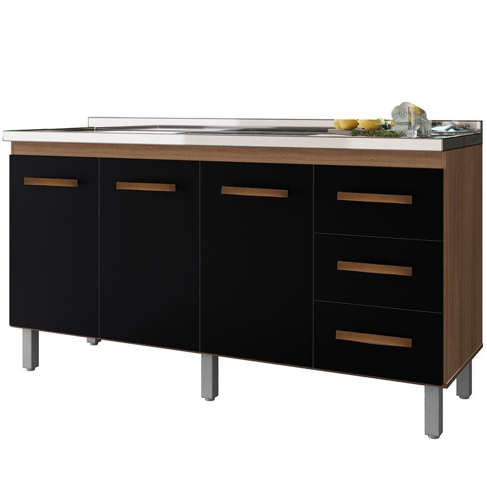 Balcao Para Pia 3P 3G 150 cm Diana Mobbs