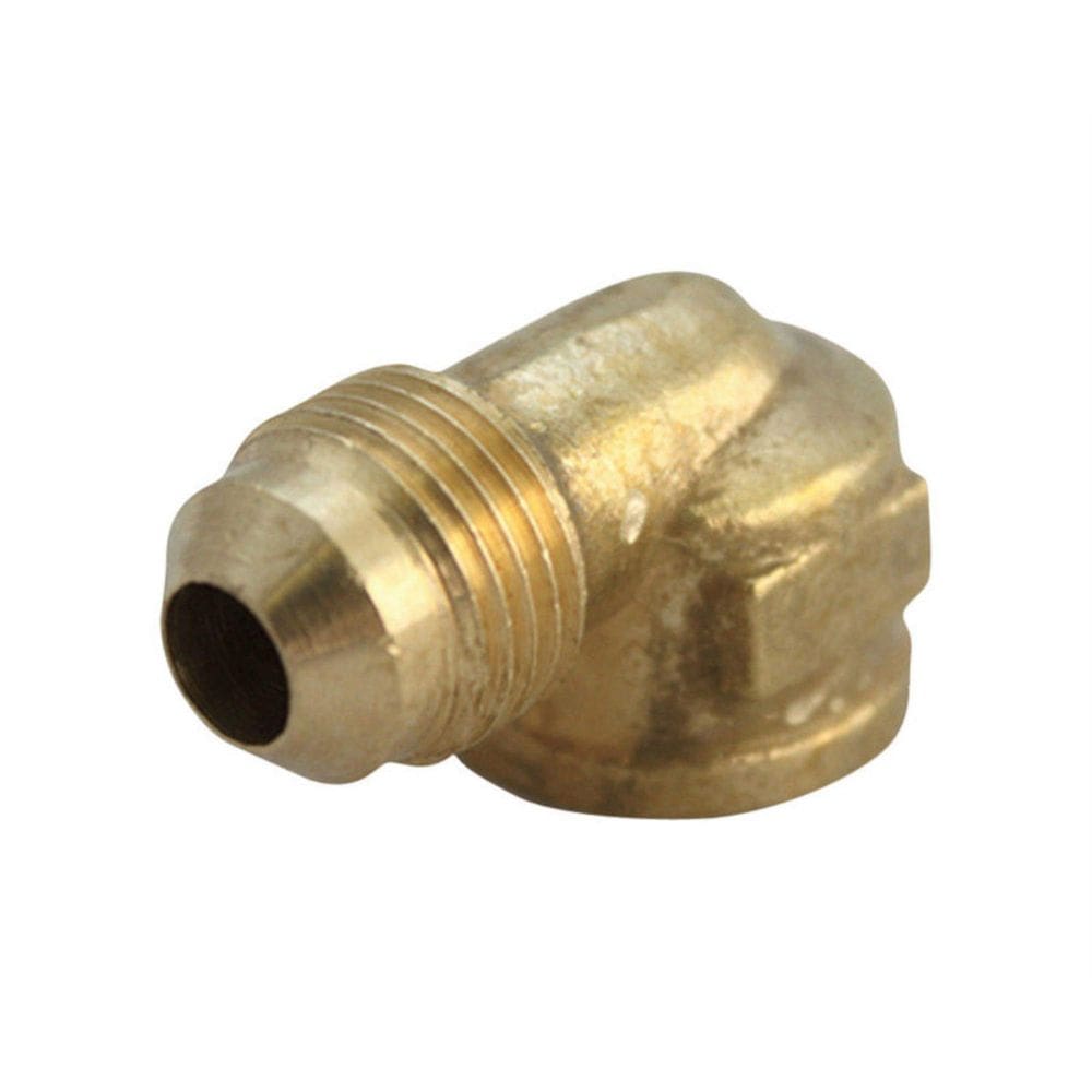 Encaixe de tubulação de mangueira JMF 1/2” Flare x 3/4” FPT Brass Cotovelo