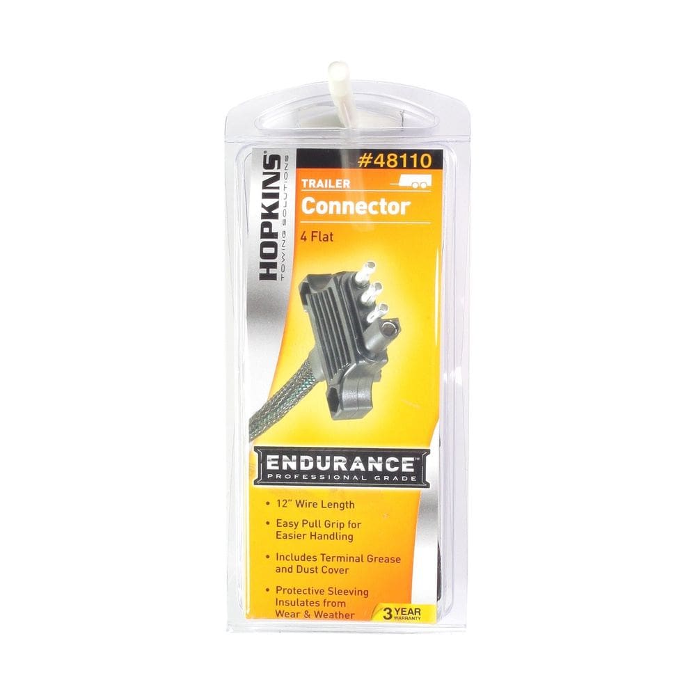 Conector lateral de reboque Hopkins 48110 3,7 m, 4 fios, plano