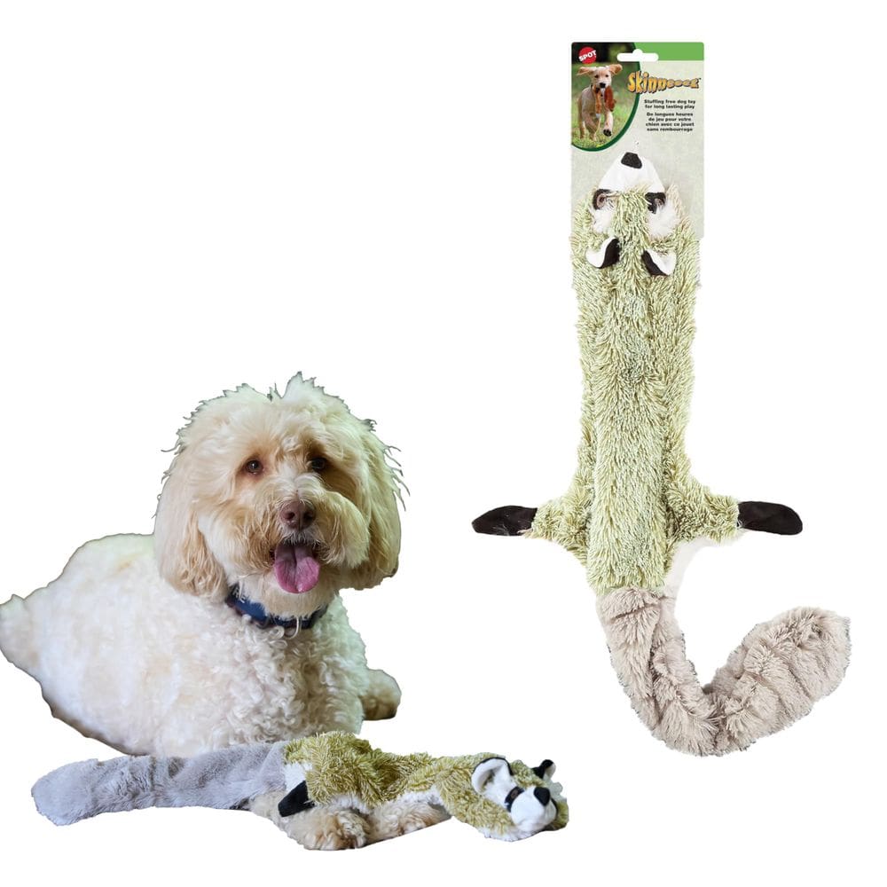 Brinquedo para cães SPOT Skinneeez Raccoon 58 cm de pelúcia com 2 guinchos