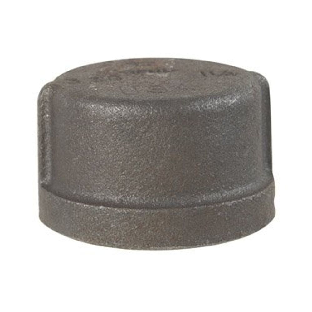 Bigorna de encaixe de tubo de mangueira, tampa de ferro maleável preta de 1-1/4”