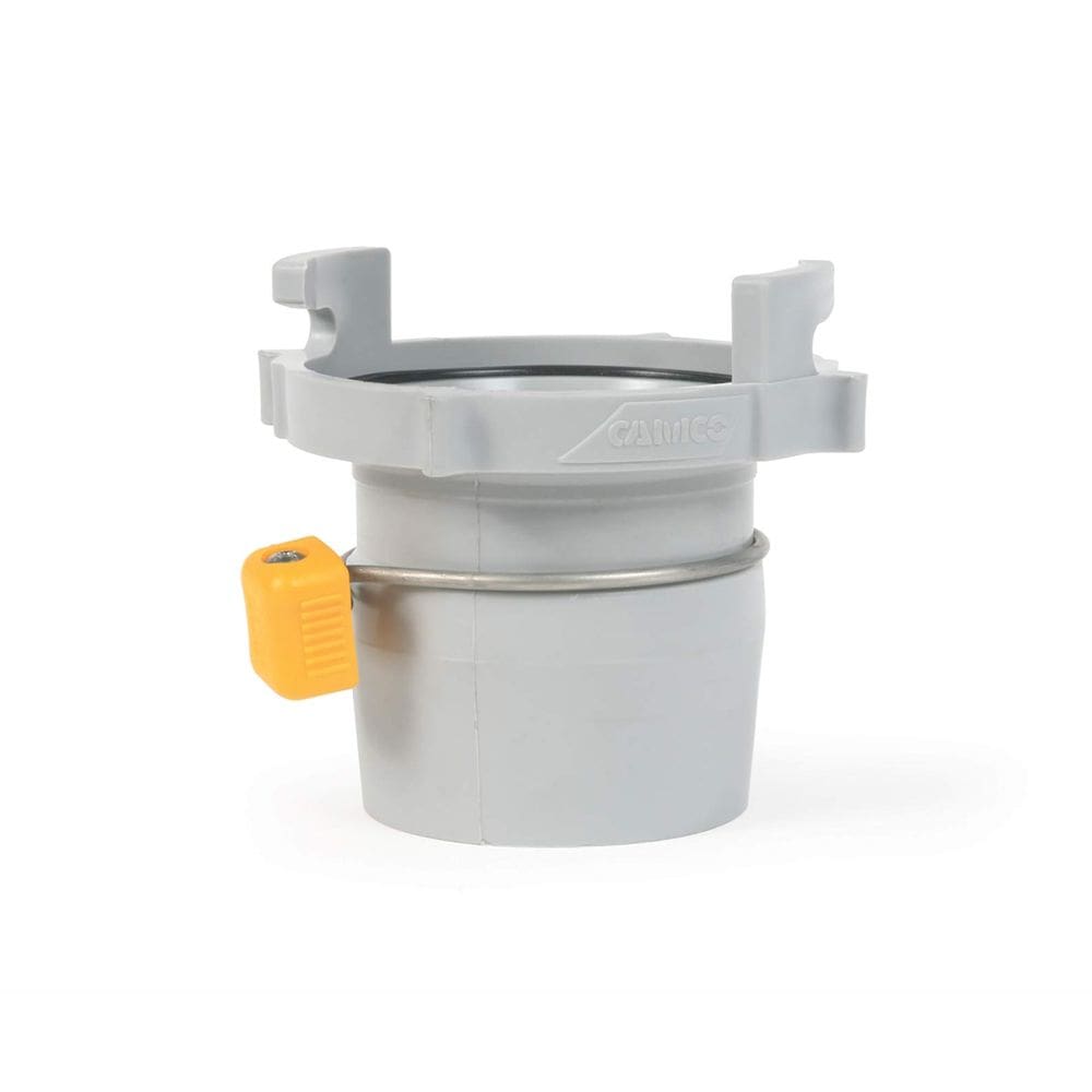 Adaptador de mangueira Camco Easy Slip Straight com ajuste de pára-choque de 4”