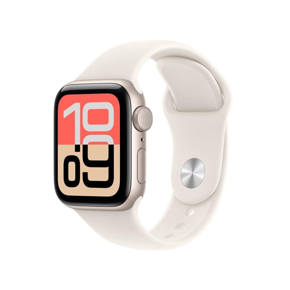 Apple Watch SE 3 GPS - Caixa estelar de alumínio – 40 mm - Pulseira esportiva estelar – P/M