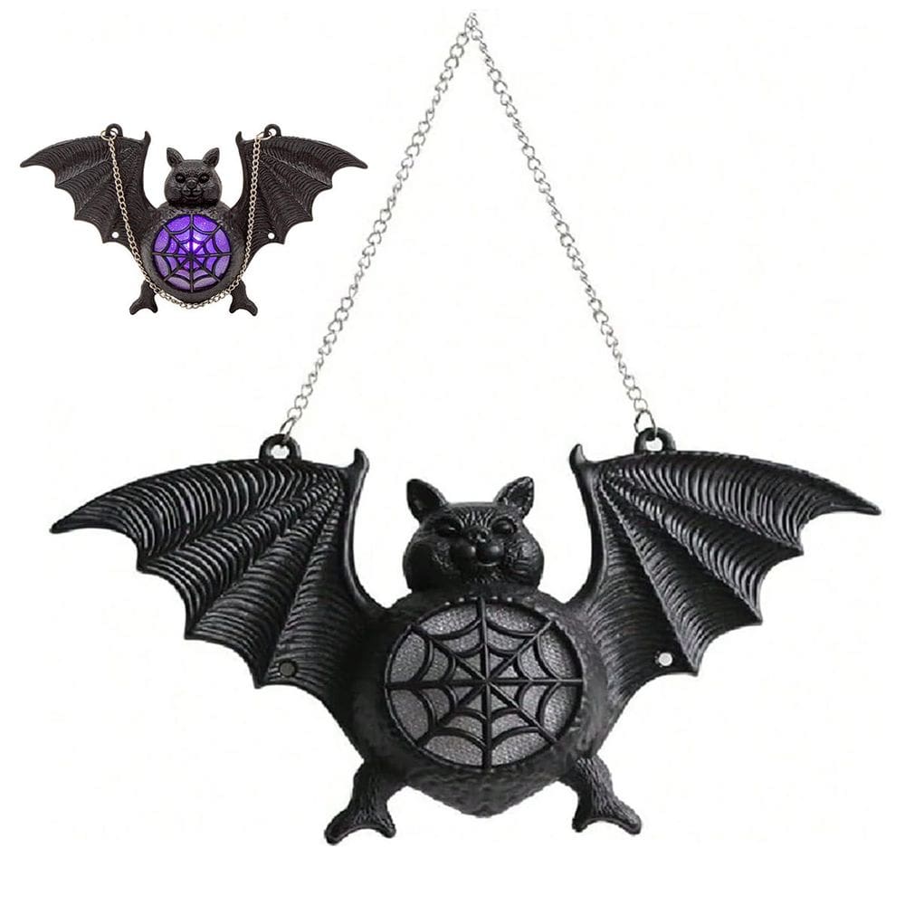 Morcego Halloween Festa Lampada LED Colorido Iluminaçao Pendura Porta Parede Janela Decoraçao Adereço Enfeite