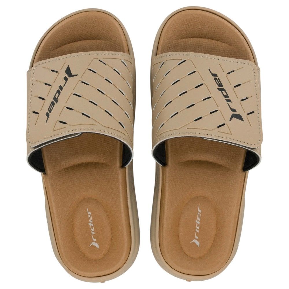 Chinelo Rider R Soft Plus Slide 12529 Masculino - Bege/Preto