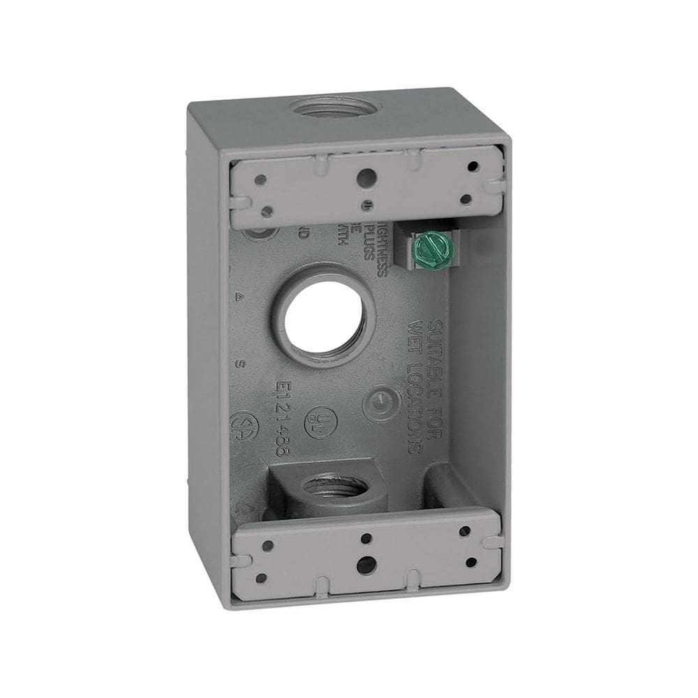 Caixa de tomada elétrica de metal Sigma 14250 cinza à prova de intempéries