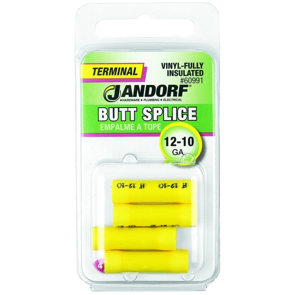 Terminal Jandorf 60991 Butt Splice, calibre 12-10, amarelo
