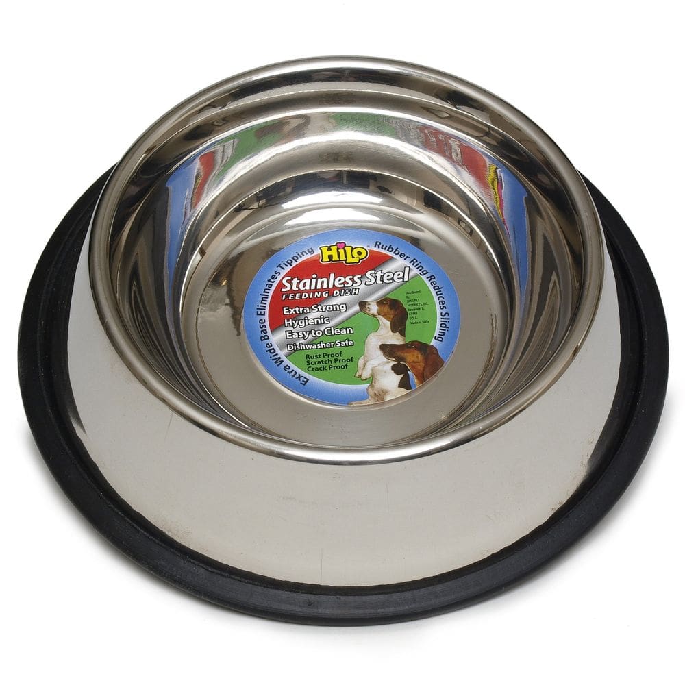 Prato de alimentação para animais de estimação Hilo Stainless Steel Non-Skid 950 ml