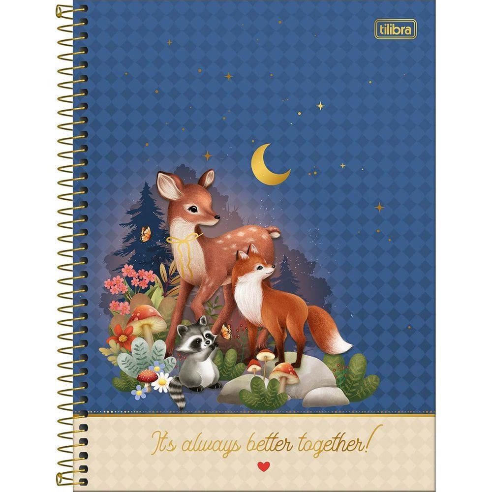 Caderno Espiral Grande Universitário 10 Matérias Loveland 160 Folhas Capa Dura Tilibra