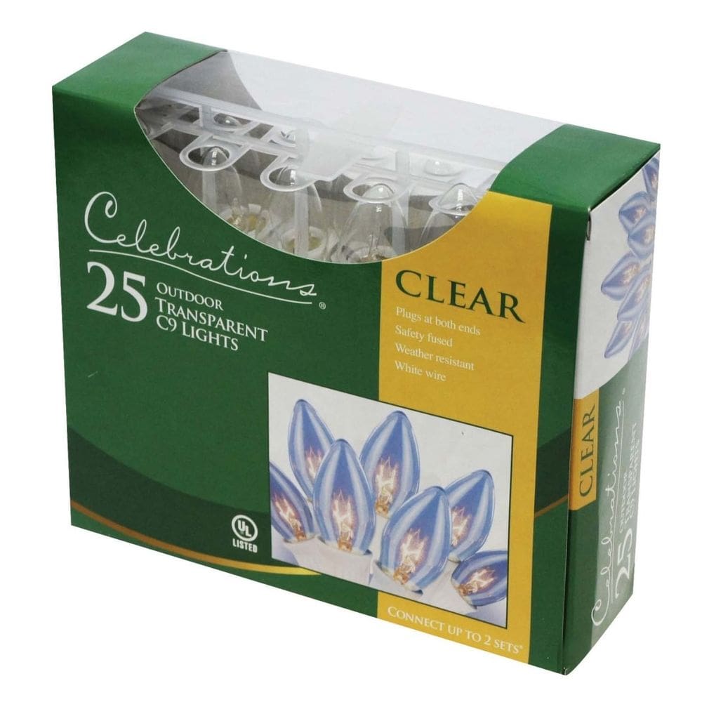Conjunto de luzes incandescentes Celebrations C9 Transparent 7.3m 25 Lights