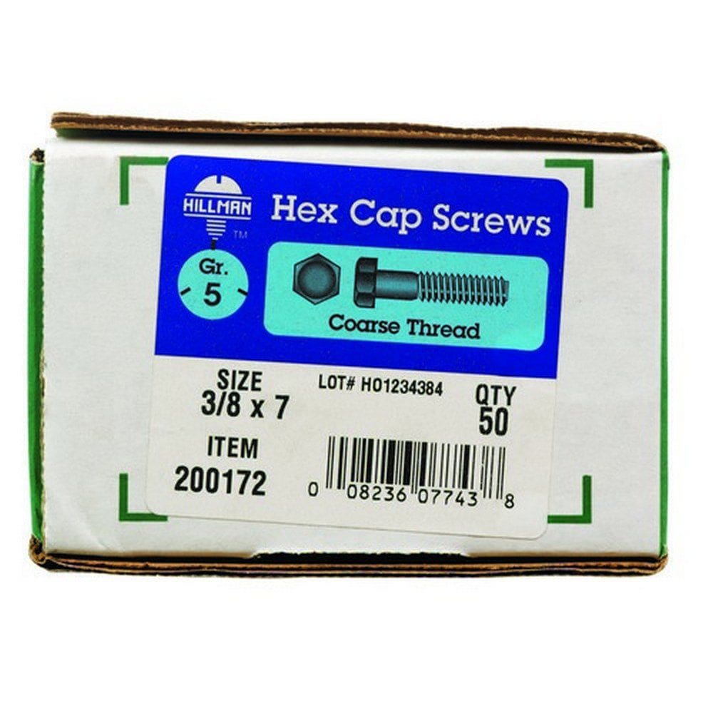 Parafusos de cabeça hexagonal Hillman 3/8”x18cm Grau 5 50pk