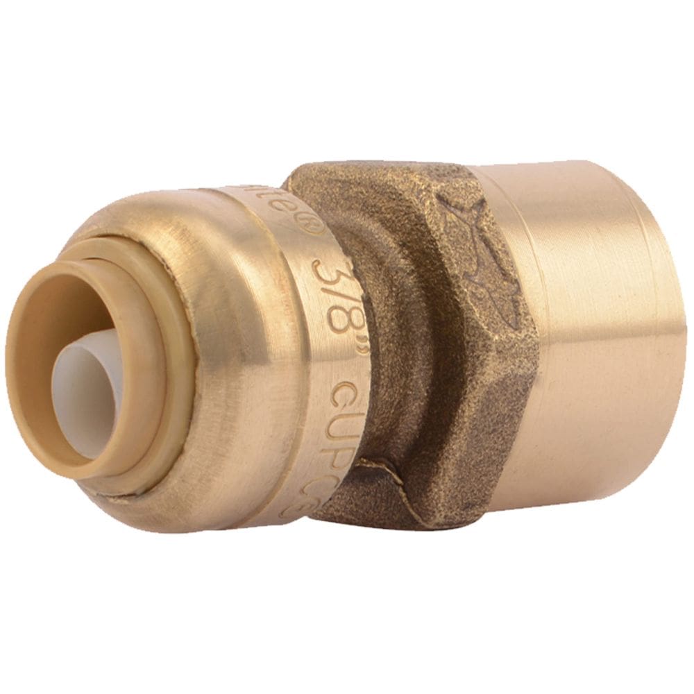Adaptador de redução FNPT SharkBite Brass Push 3/8” x 1/2”