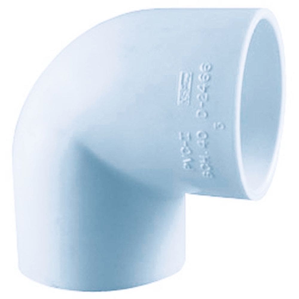 Tubo Charlotte de cotovelo de 90 graus em PVC, 1,5 polegadas, pacote branco, 25