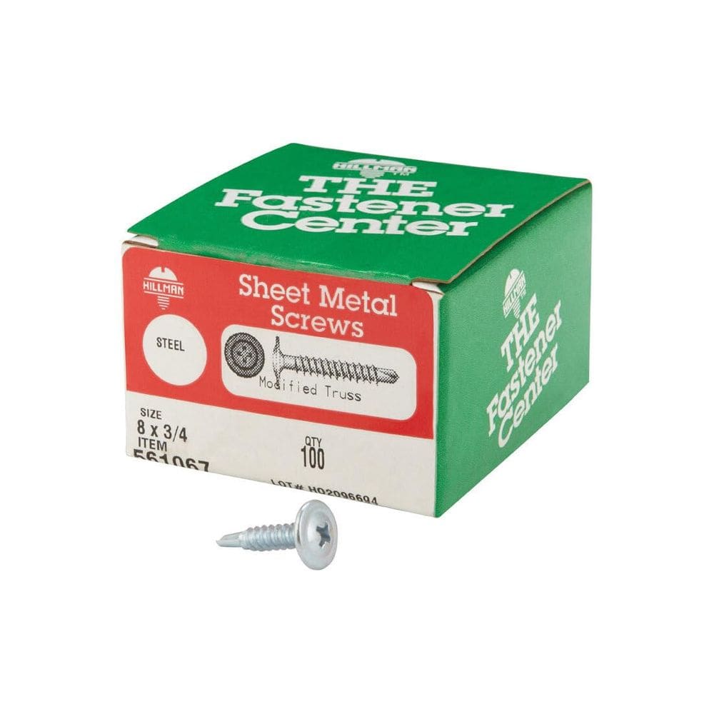 Parafusos autoperfurantes de chapa metálica Hillman No. 8 x 2 cm 100