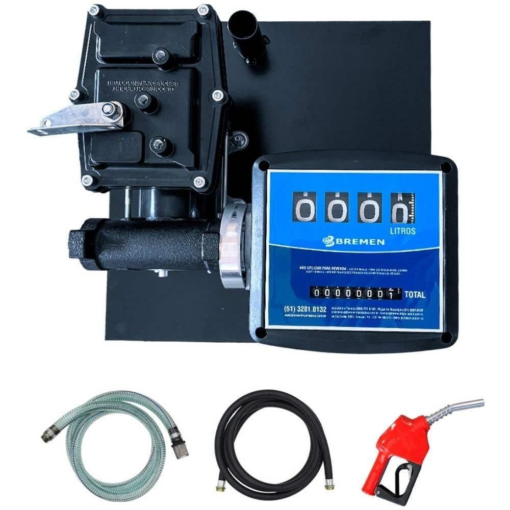 Kit de Abastecimento para Gasolina 230V 50L/min com Medidor Mangueira e Bico Automático BREMEN