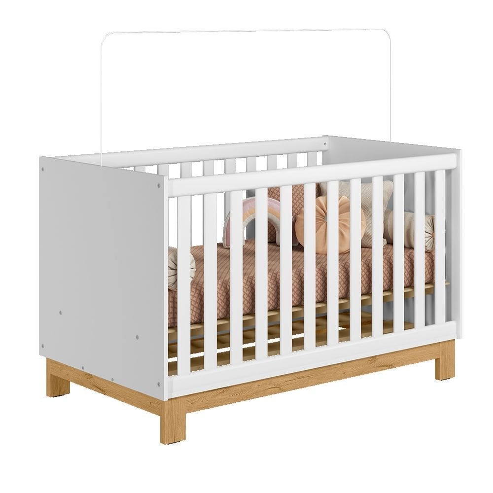 Berço - 2 em 1 com Colchão e Suporte para Mosquiteiro - Qmovi