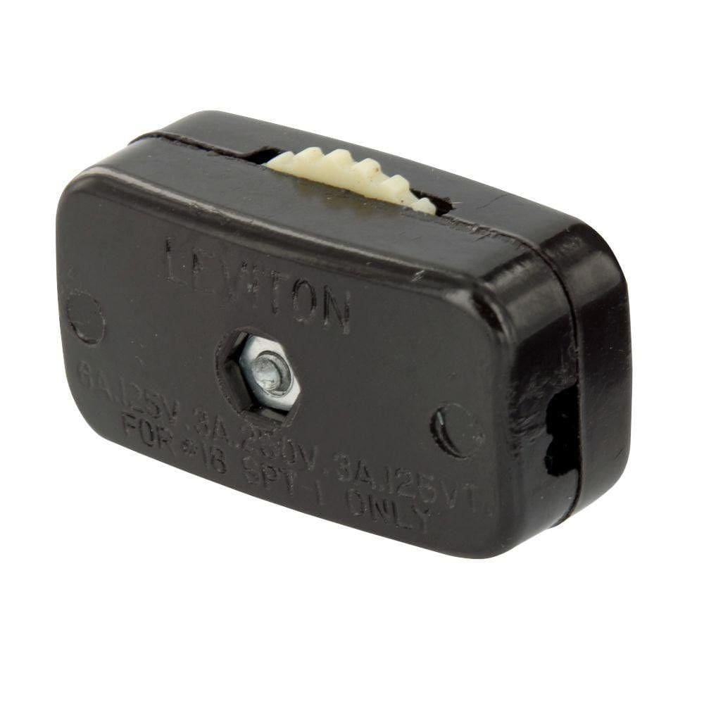 Interruptor de cabo Leviton R00-00423-000 Mini Thumb Wheel Cord Switch marrom