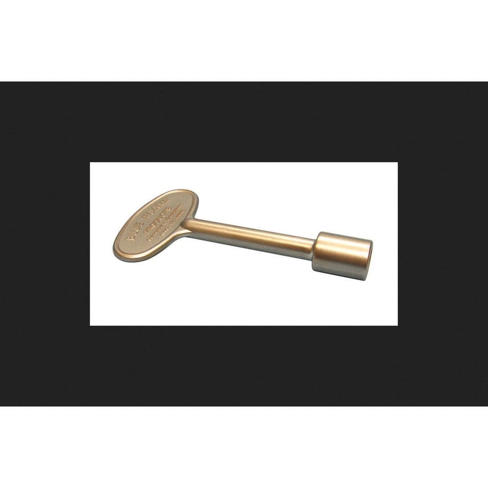 Chave de válvula de gás Canterbury Blue Flame Silver Brass 7,5 cm