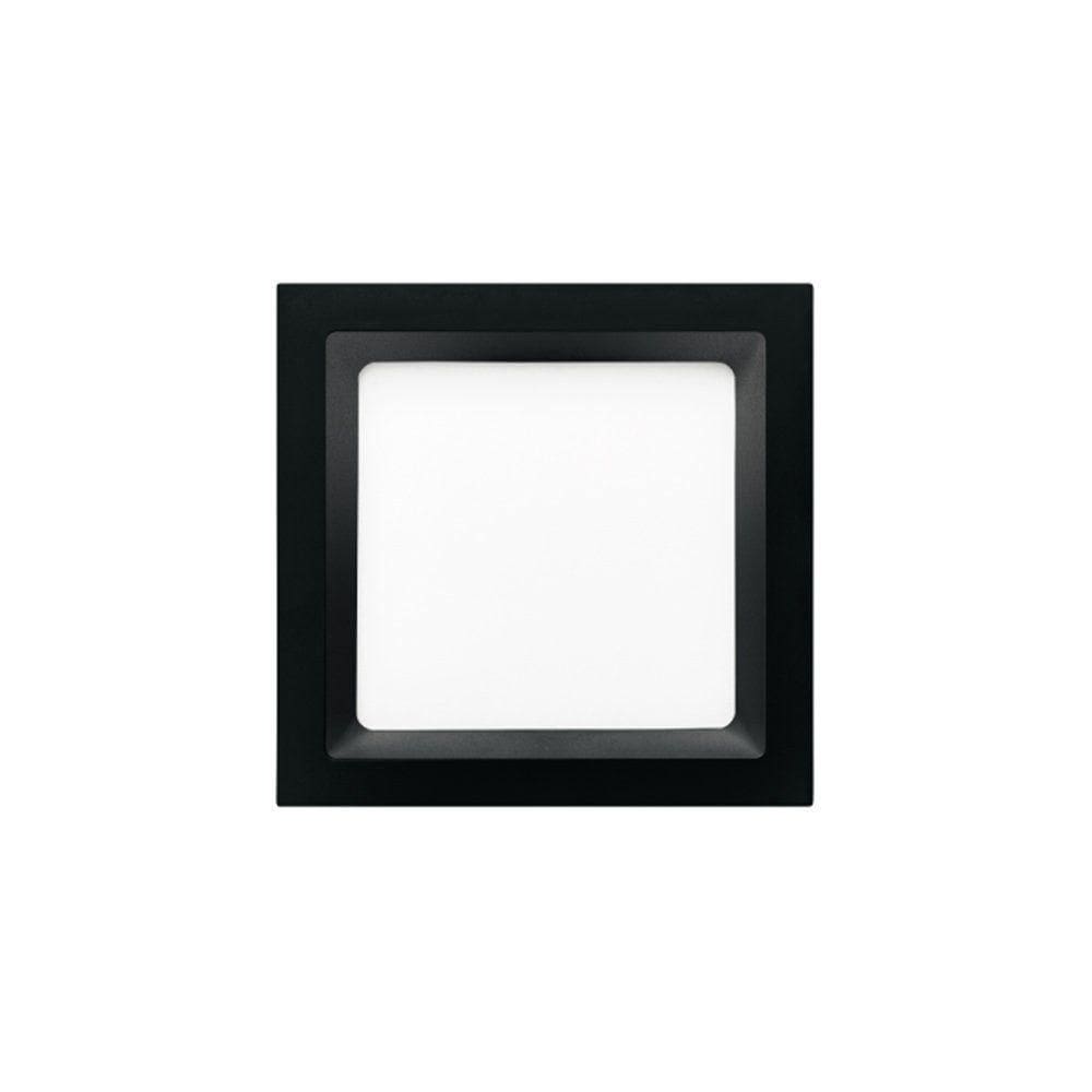 Painel De Led Embutir Stella Deep Quadrado 16x16cm Recuado 12w Preto - 4000k - Luz Neutra