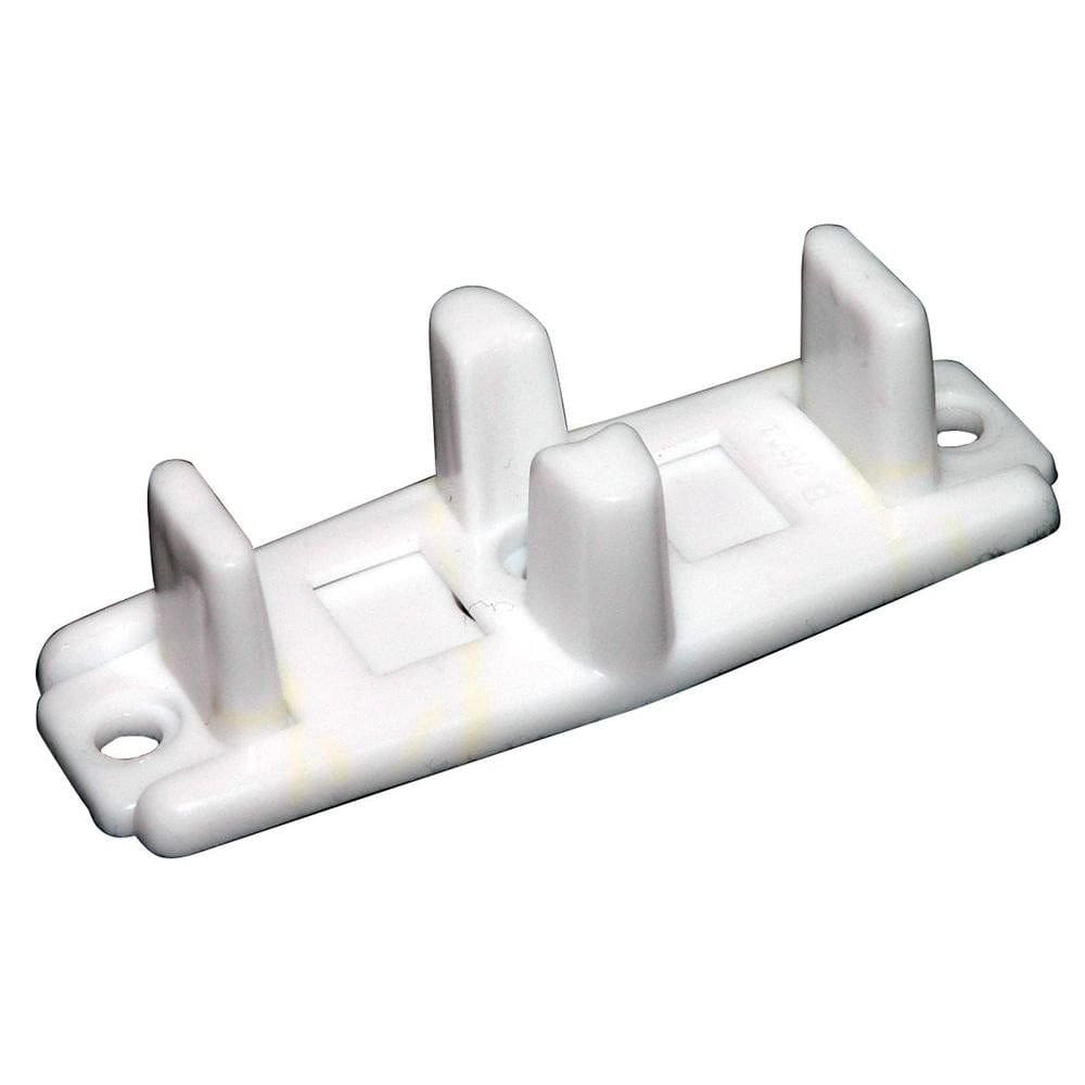 Guia de porta de plástico Barton Kramer ajustável em nylon branco 7,6x3 cm