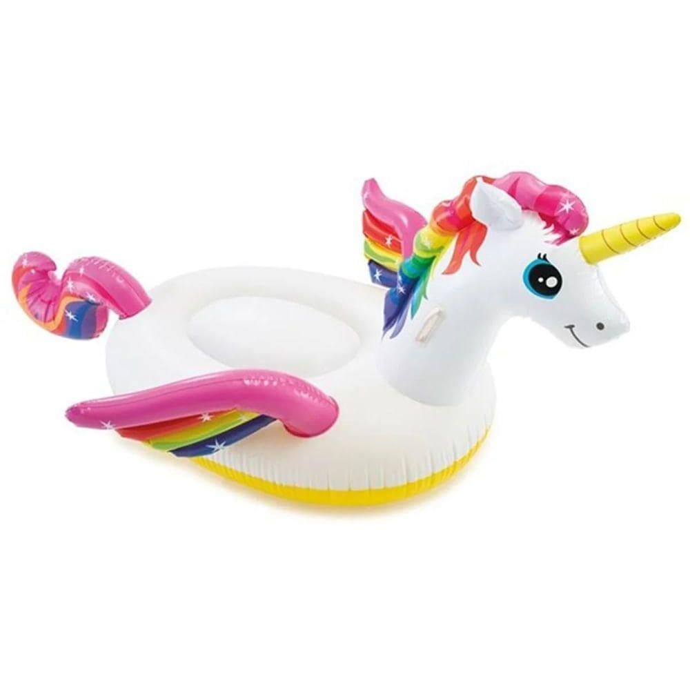 Boia Infantil Inflável De Plástico Unicórnio 198x140x97cm - 57561 - Intex Bote Inflavel Unicornio Intex - 57561 -