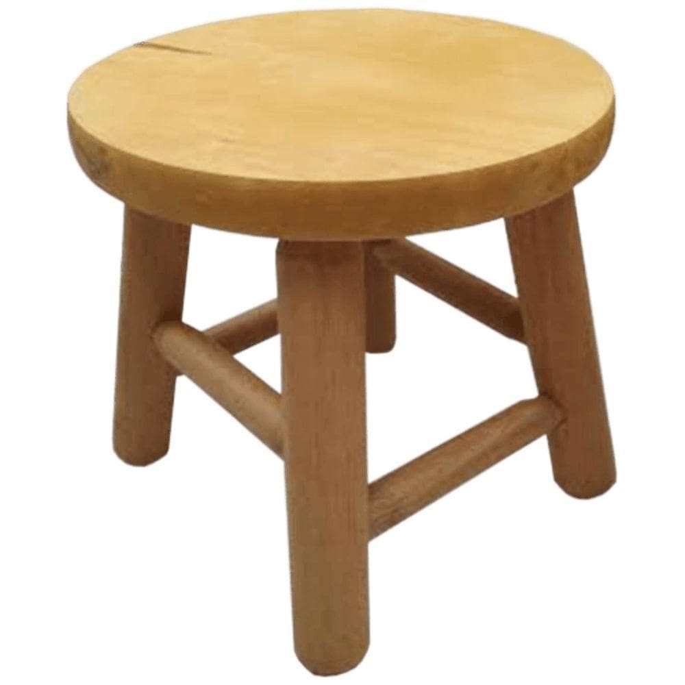 Banqueta-mocho Em Madeira De Eucalipto E Pinus Pequeno 24cm - Volnei Dalcin Banqueta-mocho De Madeira Pequeno 24cm