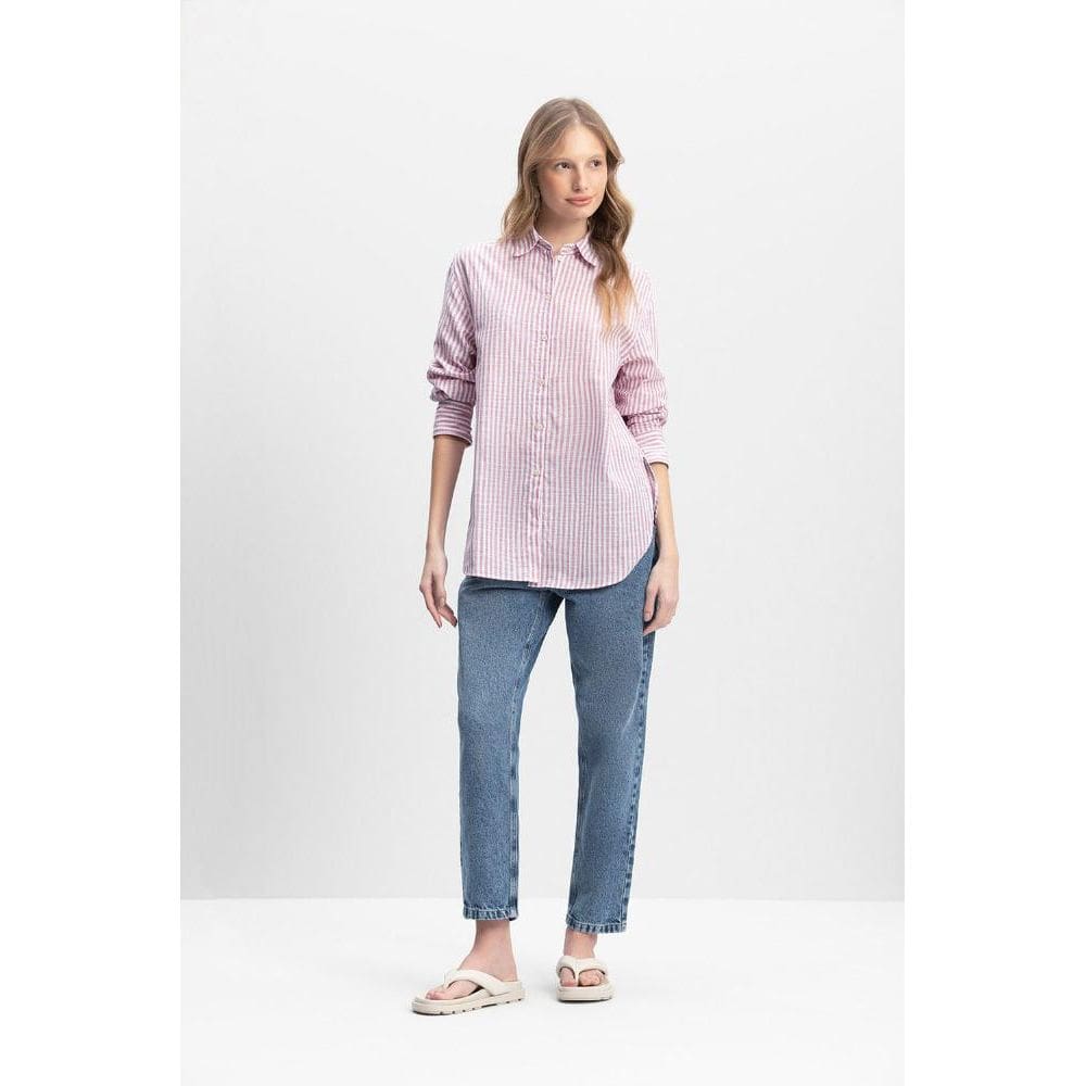 Camisa Feminina Bearritz Tinto com Botões Essendi P