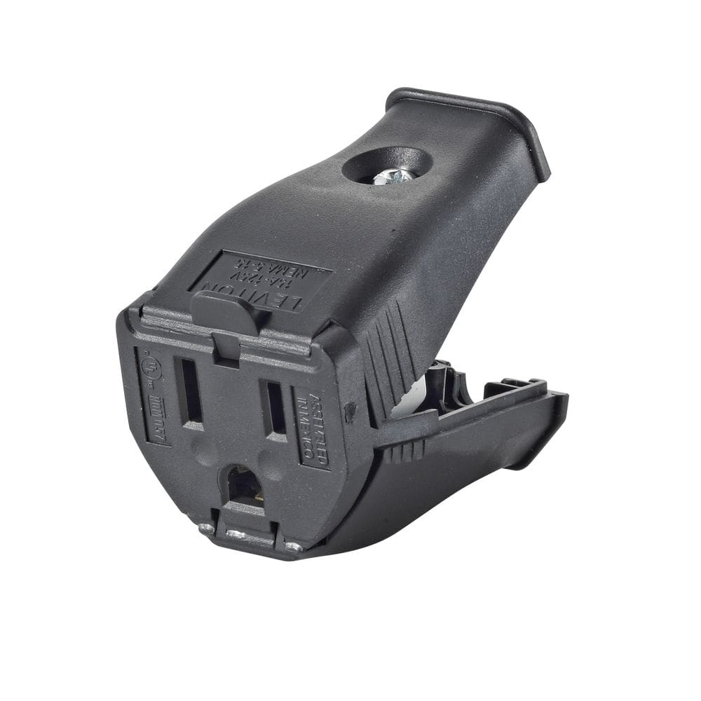 Saída de cabo de aterramento Leviton 3W102-E 2 pólos e 3 fios preta