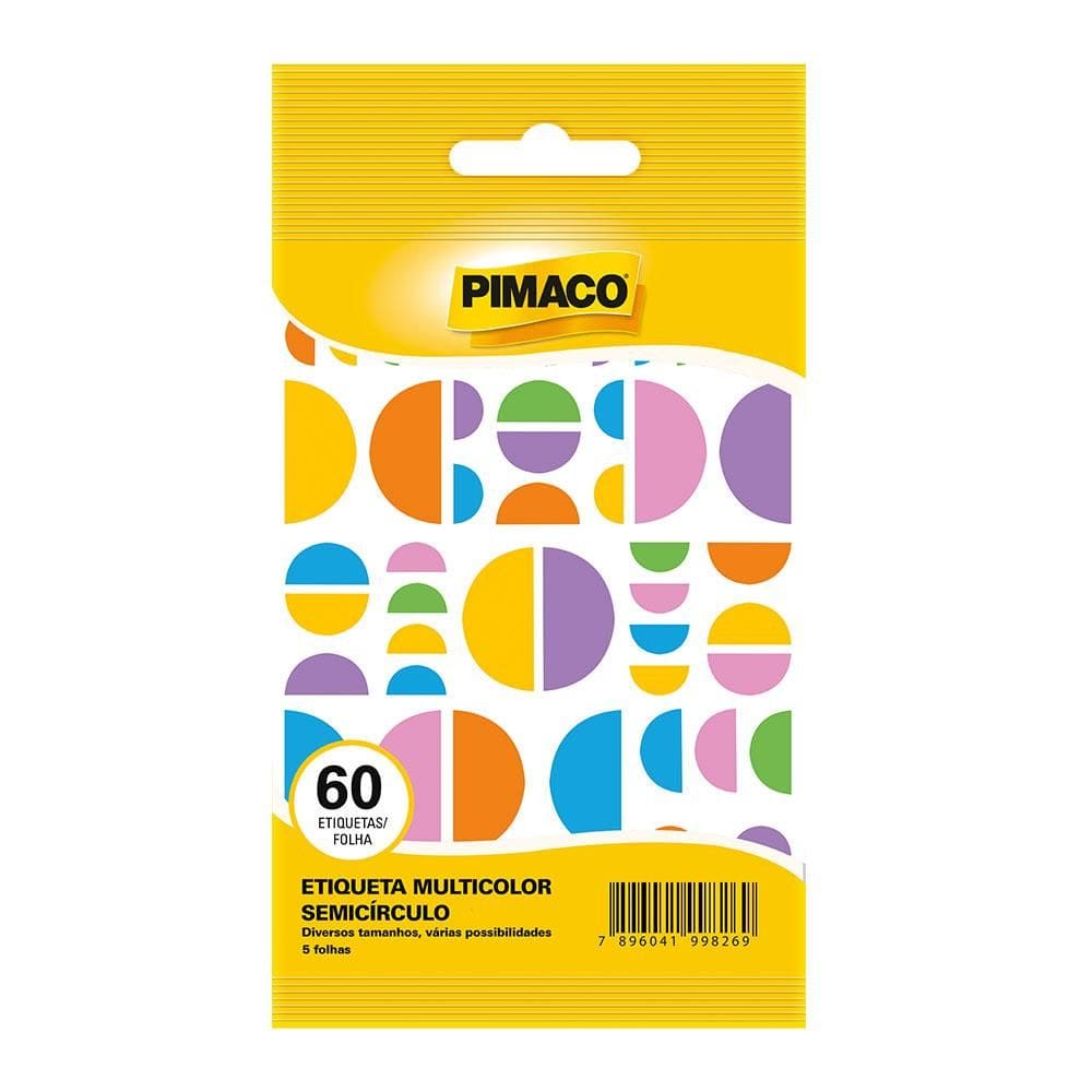 Etiqueta adesiva MULTSEMIAR semicirculo Arco-Íris - Pimaco