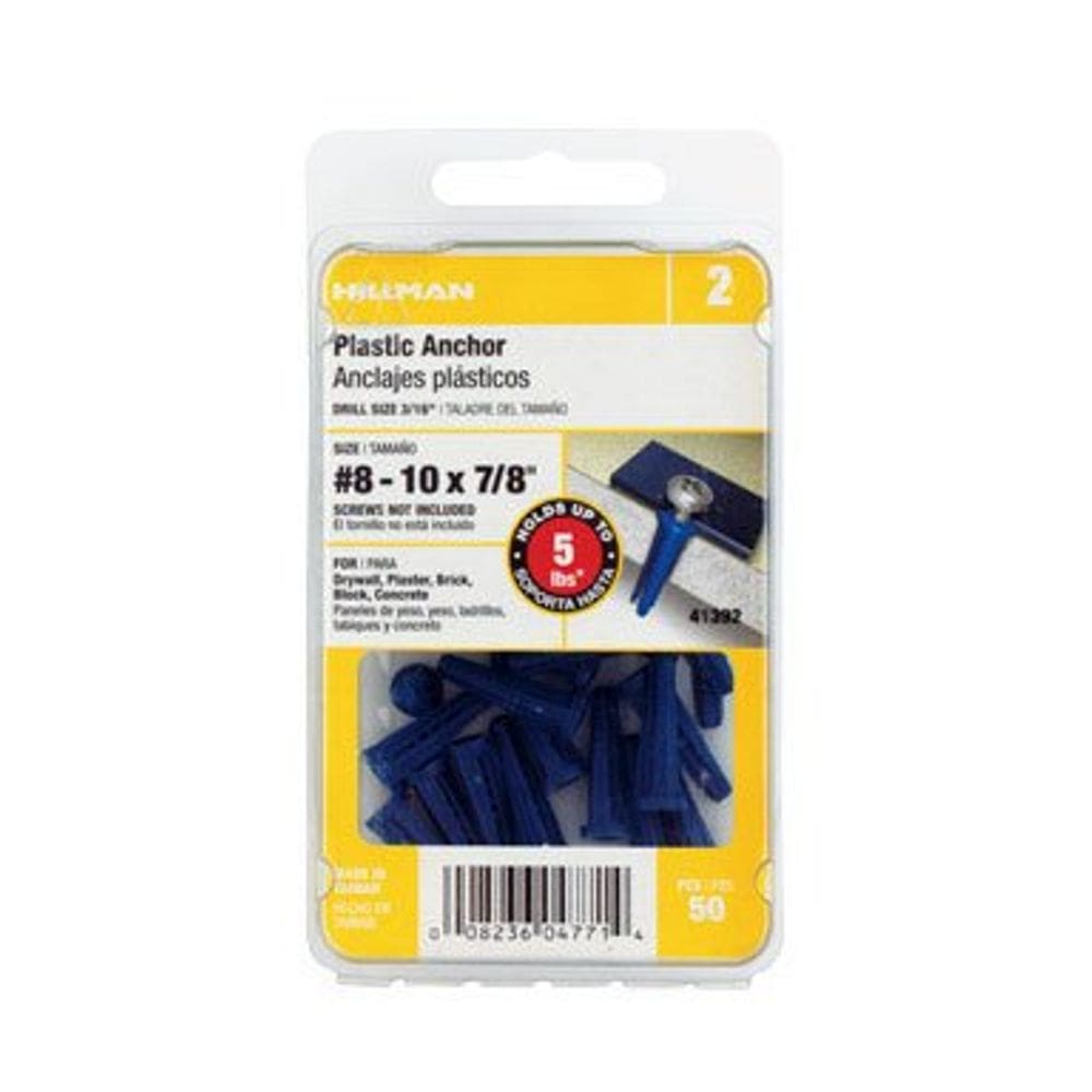 Âncora cônica de plástico Hillman 4,2 mm de diâmetro x 2,2 cm L 50 unidades