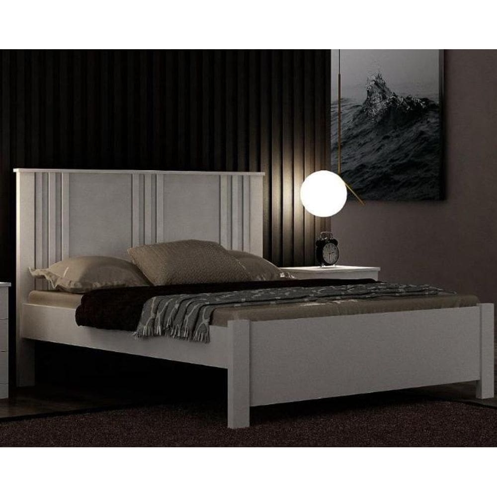Cama Casal Milano Branco - Leifer
