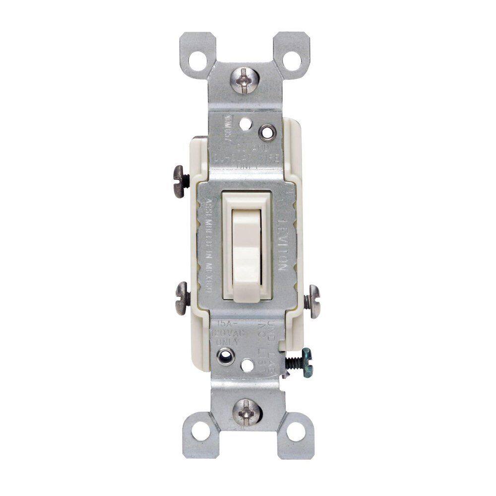 Interruptor seletor Leviton 1453-2T 15A 120V 3 vias Quiet Light Almond