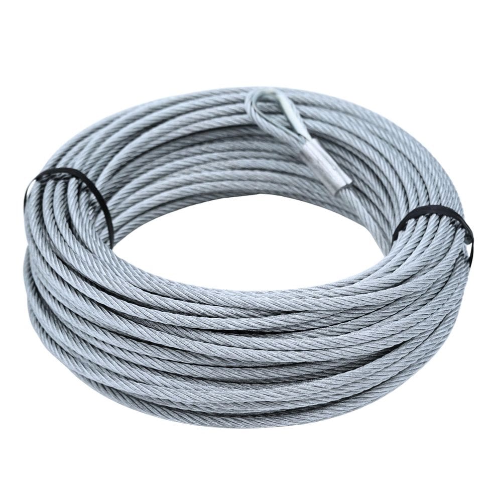 Cabo de aço galvanizado de 3/16” x 30 m com amarração de fio 4200 lb