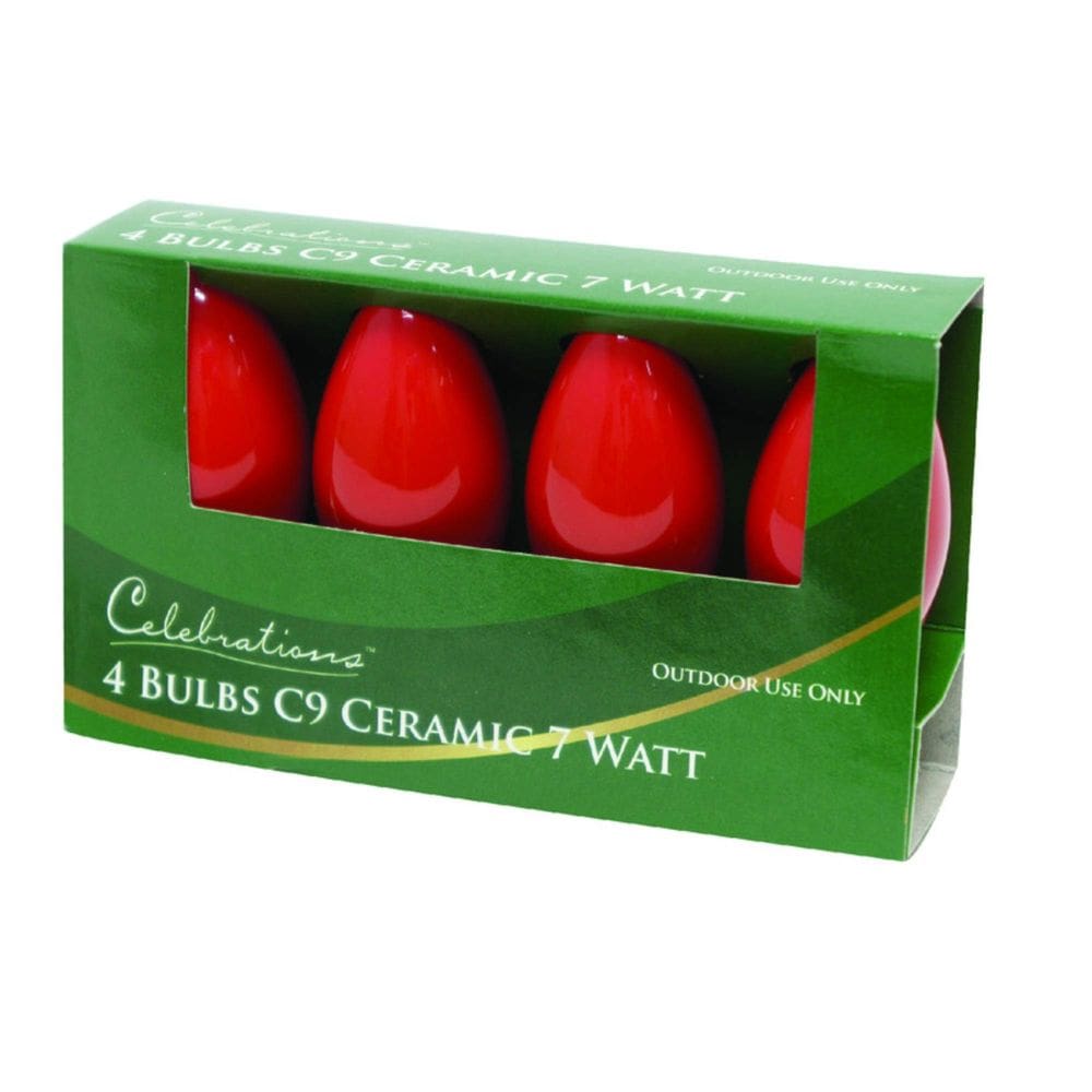 Lâmpada ACE TRADING SIENNA 2 C9 Red Ceramic, pacote com 4