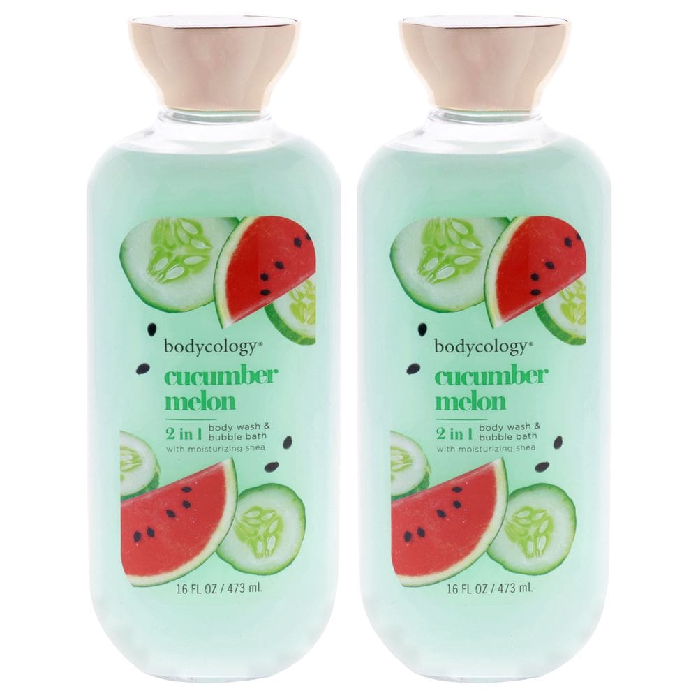Sabonete líquido e banho de espuma Bodycology Cucumber Melon 480 ml, pacote com 2 unidades