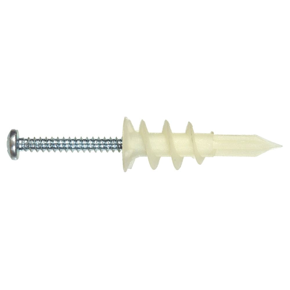 Âncoras de parede de nylon Hillman 41409 #8 com parafusos 10 peças