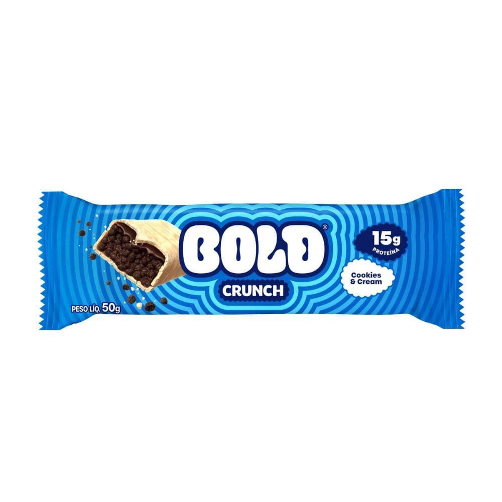 Barra de Proteína Bold Crunch Cookies & Cream 15g de Proteína com 50g