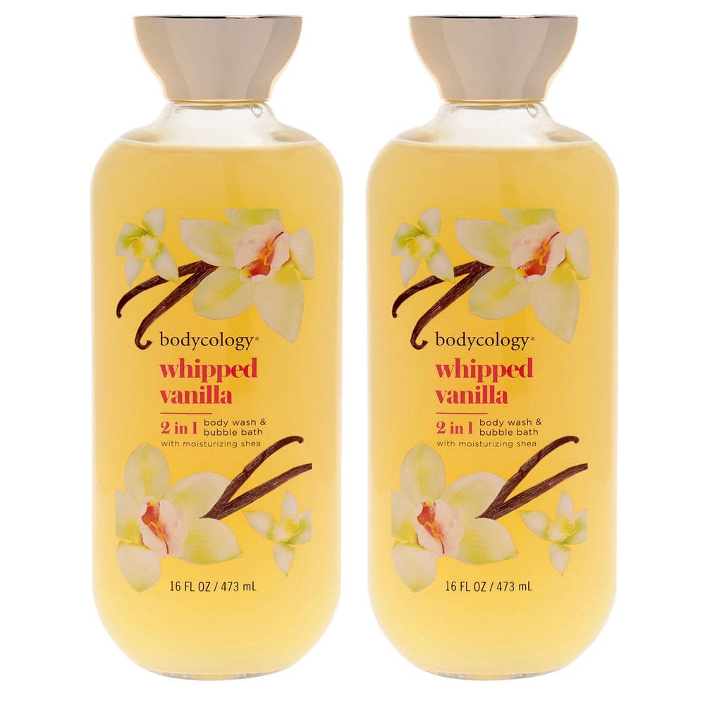 Sabonete líquido e banho de espuma Bodycology, baunilha batida, 480 ml, pacote com 2 unidades