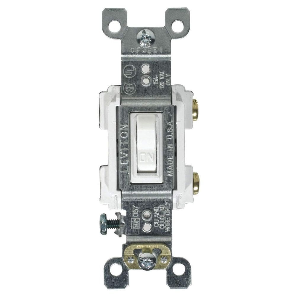 Interruptor de alavanca Leviton 205-RS115-WCP branco 5,6x5,6 cm