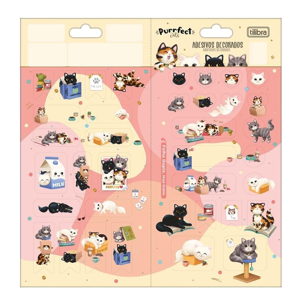 Adesivo decorativo duplo Purrfect Cats - Tilibra