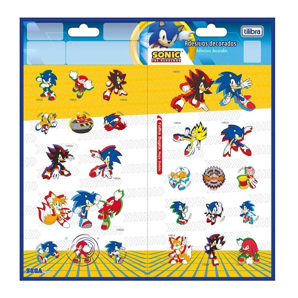 Adesivo decorativo duplo Sonic - Tilibra