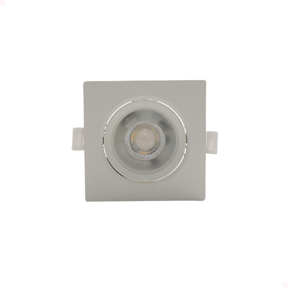 Spot Led Embutir Quadrado 5W Bivolt 3000K Branco Quente