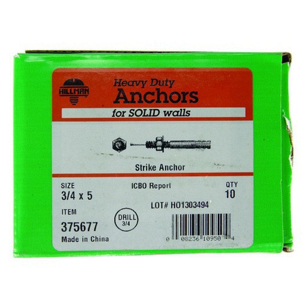 Pacote com 10 unidades de aço Strike Anchor Hillman de 1,9 cm x 13 cm