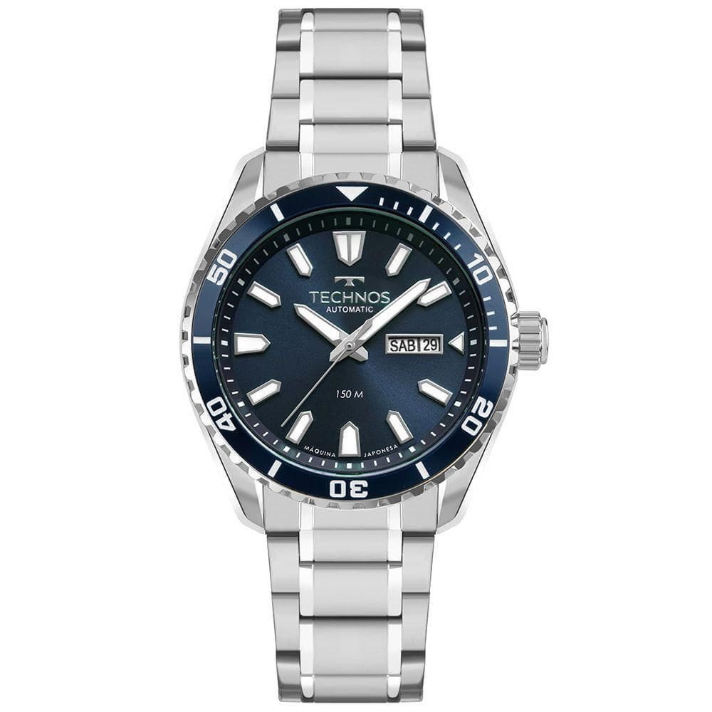 Relógio Technos Masculino Automático Prata - 8205pd-1a Relógio Technos Masculino Automatico Prata - 8205pd-1a