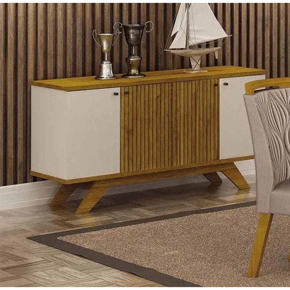 Buffet Ilhéus 4 Portas 1 Gaveta Freijó Decor/Off Leifer