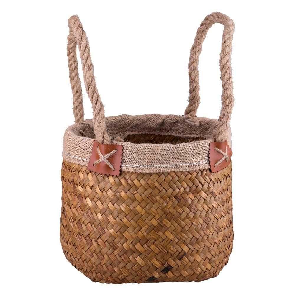 Cesto Redondo 22cm com Alças Fibra Natural Zukka Cazza