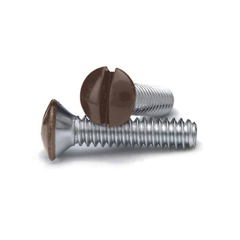 Parafusos AMERELLE Brown Steel Wall Plate, pacote com 10
