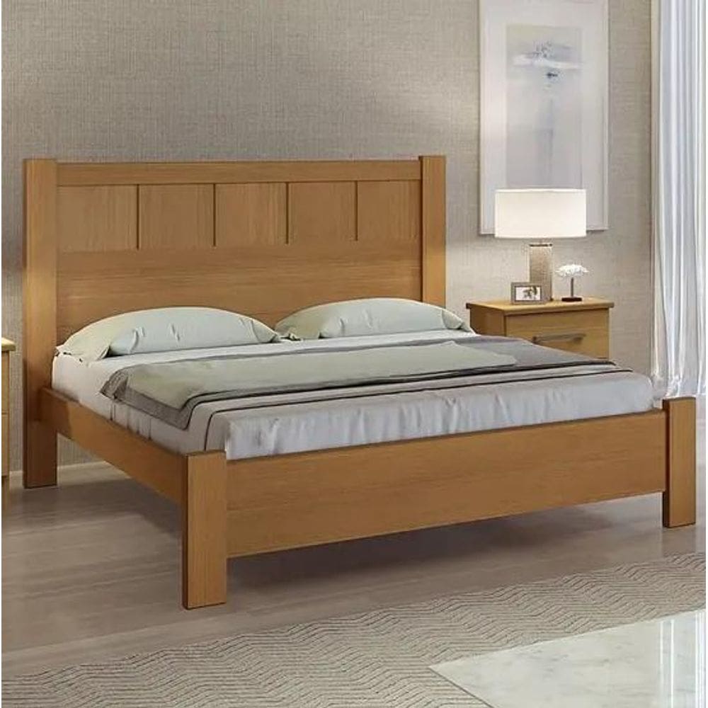 Cama Casal Primícia 100%MDF Cinamomo - D Doro Móveis